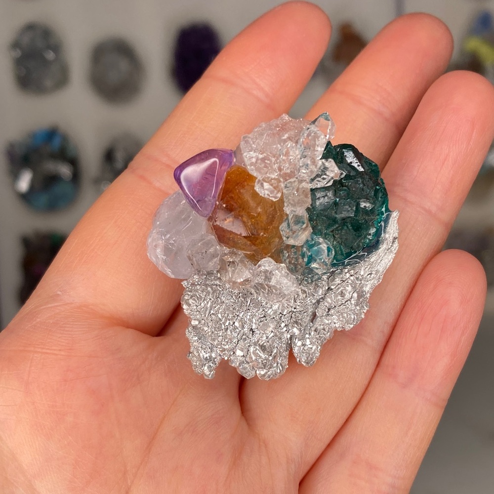 Adjustable Raw Crystal Statement Ring • Luxury Natural Druzy Chunky Stone Ring